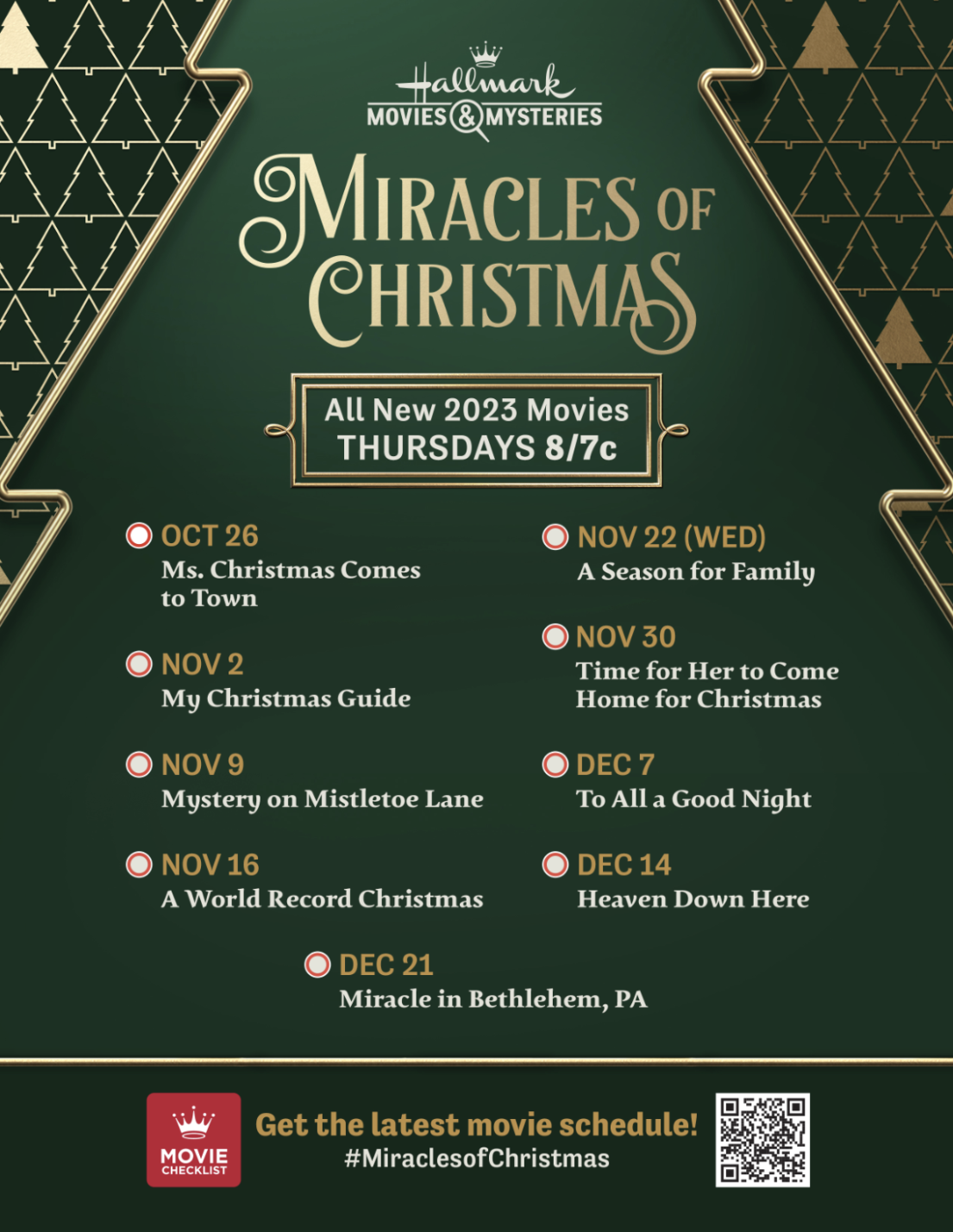 Miracles of Christmas Thursday Schedule on Hallmark on candypo.com